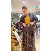 JUPE LONGUE IMPRIMEE LEOPARD - ESTEE BROWN 