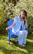 PANTALON A POIS - BLEU - MOOYA 